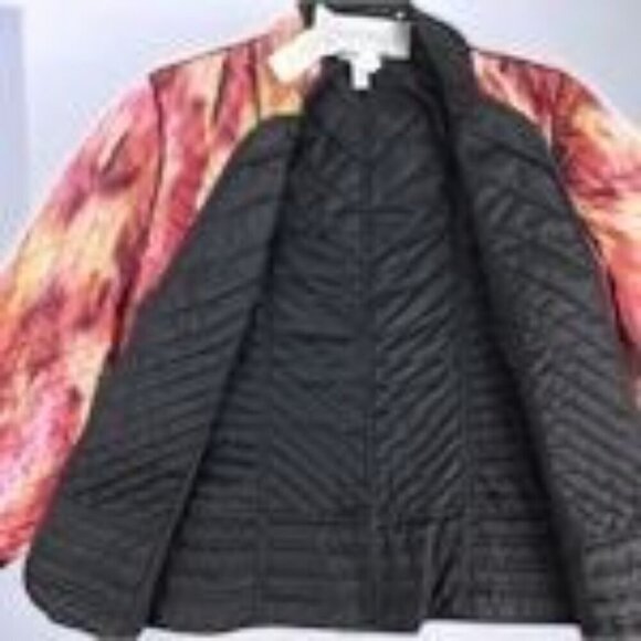 Chicos Womens Reversible Quilted Callie Hyper Pink Abstract Jacket NEW Small/4 - Picture 4 of 10